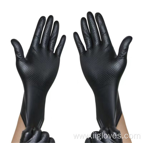 Comfortable Safety Woking Diamond Grip Pattern Black Gloves